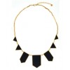 HOUSE OF HARLOW Station Necklace in Black Leather - Necklaces - $75.00 