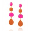 KENNETH JAY LANE Multi Shape Pink and Tan Dangle Earrings - Earrings - $89.00 