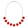 RONNI KAPPOS 17" Red Square Necklace - Necklaces - $235.00 