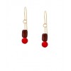 RONNI KAPPOS Brown and Red Drop Earrings - Uhani - $64.00  ~ 54.97€