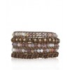 CHAN LUU Botswana Agate Mix Knotted Wrap Bracelet on Natural Grey Leather - Bransoletka - $195.00  ~ 167.48€