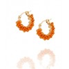 VIV & INGRID Small Gold and Carnelian Spiral Hoop  Earrings - Earrings - $119.00 
