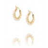 VIV & INGRID Small Gold and White Pearl Hoop Earrings - Серьги - $95.00  ~ 81.59€