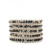 CHAN LUU Beige-Black Fire Agate Wrap Bracelet on Petal Leather - Narukvice - $195.00  ~ 167.48€