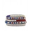 CHAN LUU 32" Blue Mix Wrap Bracelet on Dark Blue Leather - Pulseiras - $199.00  ~ 170.92€