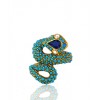 KENNETH JAY LANE Antique Gold and Turquoise Sapphire Back Snake Ring - Pierścionki - $114.00  ~ 97.91€