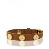 CC Skye Gold Screw Leather Bracelet in Luggage - Narukvice - $89.00  ~ 76.44€