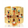 KENNETH JAY LANE Gold Vermeil and Mixed Swarovski Crystal Maltese Cuff Bracelet - Bracelets - $325.00 