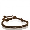 CHAN LUU MEN'S Gunmetal Nugget Single Wrap Bracelet on Red Brown Leather - Bracelets - $105.00 