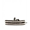 CHAN LUU MEN'S Large Sterling Silver Nugget Double Wrap Bracelet on Black Leather - Zapestnice - $319.00  ~ 273.98€