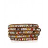 CHAN LUU Multi Mix Wrap Bracelet with Swarovski Crystals on Natural Brown Leather - Zapestnice - $195.00  ~ 167.48€