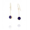 RONNI KAPPOS Navy Circle Drop Gold Framed Earrings - Orecchine - $75.00  ~ 64.42€