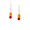 RONNI KAPPOS Marigold and Red Drop Earrings - Aretes - $64.00  ~ 54.97€