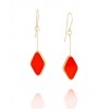 RONNI KAPPOS Orange Diamond Gold Framed Earrings - Brincos - $99.00  ~ 85.03€