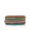 CHAN LUU Aqua Jade and Turquoise Mix Wrap Bracelet on Natural Brown Greek Leather - Pulseiras - $209.00  ~ 179.51€