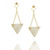 KORA DESIGNS Shaped White Horn Pyramid Earrings - Brincos - $119.00  ~ 102.21€