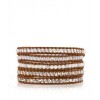 CHAN LUU  White Alabaster Mix Wrap Bracelet On  Natural Brown Leather - Bracelets - $239.00  ~ £181.64
