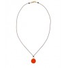 RONNI KAPPOS 16" Circle Drop Pendant Necklace in Coral Red - Necklaces - $89.00 
