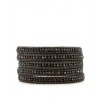 CHAN LUU Gunmetal Wrap Bracelet with Citadel Thread on Kansa Leather - Pulseras - $199.00  ~ 170.92€