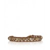 CHAN LUU Swarovski Satin Crystal Single Wrap Bracelet on Natural Brown Leather - Bracelets - $98.00 