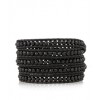 CHAN LUU Mens Semi Precious Onyx Wrap Bracelet on Black Leather - Bracelets - $189.00 