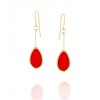 RONNI KAPPOS Large Red Tear Drop Earrings - イヤリング - $89.00  ~ ¥10,017