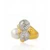 KENNETH JAY LANE Ball White Pearl Crystal Cluster Ring - Pierścionki - $119.00  ~ 102.21€