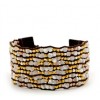 CHAN LUU Mother of Pearl Cuff Bracelet on Brown Cord - Pulseras - $379.00  ~ 325.52€
