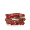 CHAN LUU Large Graduated Special Carnelian and Sterling Silver Nugget Wrap Bracelet on Brown Greek Leather - Браслеты - $269.00  ~ 231.04€