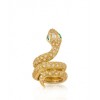 MELINDA MARIA 18K Gold-plated Python Wrap Ring in White Diamond CZ - Rings - $195.00 