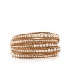 CHAN LUU 32" Graduated Sterling Silver Bead and Nugget Wrap Bracelet on Beige Leather - Bransoletka - $319.00  ~ 273.98€