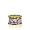 MELINDA MARIA Galaxy Bling Ring in Gold/Gunmetal with White Diamond CZS - Rings - $150.00 