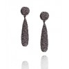 KENNETH JAY LANE Gunmetal Drop Earrings with Clear Stones - Earrings - $149.00  ~ £113.24