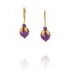 JOLI JEWELRY Purple Amethyst Bead Drop Earrings - Earrings - $40.00 