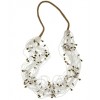 CHAN LUU Cotton Cord Wrapped Necklace with White Glass Beads and Brass Charms - Ogrlice - $115.00  ~ 98.77€