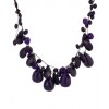 CHAN LUU Faceted Purple Crystal Necklace on Black Waxed Linen Cord - Necklaces - $225.00 