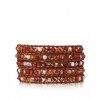CHAN LUU Red Fire Agate Wrap Bracelet on Natural Brown Leather - Bracelets - $189.00 