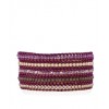 CHAN LUU Purple Mix Bracelet on Natural Brown Leather - Zapestnice - $214.00  ~ 183.80€