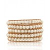 CHAN LUU Custom Cut White Magnesite Wrap Bracelet on Beige Leather - Armbänder - $295.00  ~ 253.37€