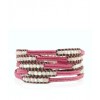 CHAN LUU 32" Limited White Mother of Pearl Wrap Bracelet on Olive Leather and Pink Cord - Narukvice - $189.00  ~ 1.200,64kn