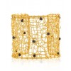 MELINDA MARIA 18K Gold Plated Mesh Cuff with Black Onyx CZ Beads - Jewelry - $205.00 