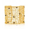 MELINDA MARIA 18K Gold Plated Mesh Cuff with Black Onyx CZ Beads - Joyas - $205.00  ~ 176.07€