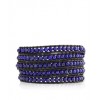CHAN LUU Lapis Wrap Bracelet on Black Leather - ブレスレット - $189.00  ~ ¥21,272
