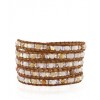 CHAN LUU Natural Mix Wrap Bracelet with Swarovski Crystals on Natural Brown Leather - Braccioletti - $195.00  ~ 167.48€