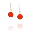 RONNI KAPPOS Coral Red Drop Earrings - Earrings - $89.00 