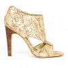 Pamelina peep toe heel - Gold Brown - Shoes - $49.95 