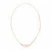 Long Oval Stone Necklace  - Pink - Necklaces - $39.95 