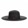 Marled straw floppy hat  - Black - Hat - $24.95 