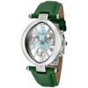 Lucien Piccard Women's Miranda Chronograph White Diamond (0.18 ctw) Green & White MOP Dial Green Genuine Leather 27039GN - Watches - $169.99 