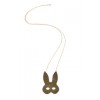 Gold-Plated Rabbit Mask Necklace - Necklaces - $85.00 